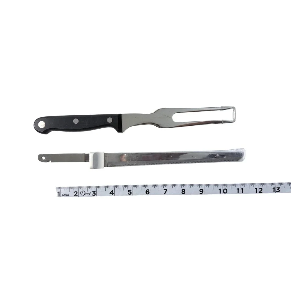 Hamilton Beach Carve'n Set Electric Knife Stainless Steel Blades Fork Case White